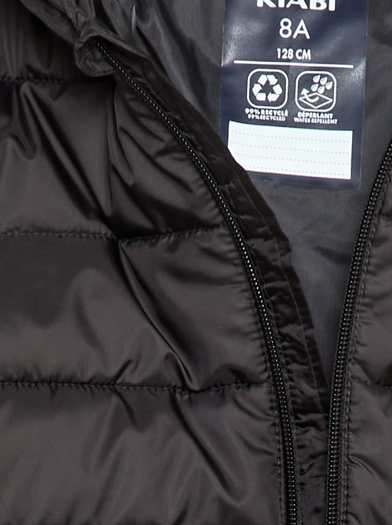 Piumino leggero con cappuccio Nero - Kiabi