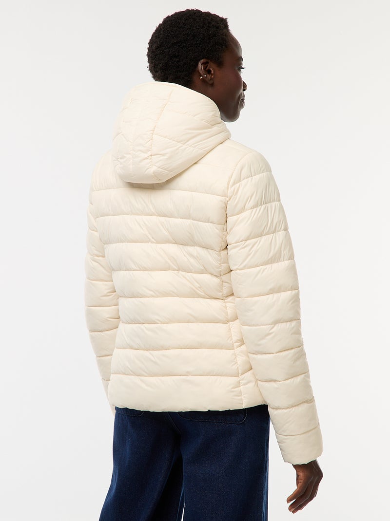 Piumino leggero con cappuccio tinta unita Bianco - Kiabi