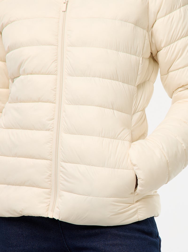 Piumino leggero con cappuccio tinta unita Bianco - Kiabi