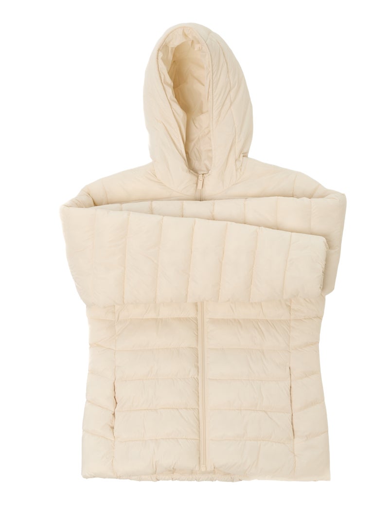 Piumino leggero con cappuccio tinta unita Bianco - Kiabi