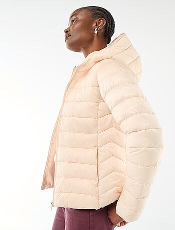 Piumino leggero con cappuccio tinta unita