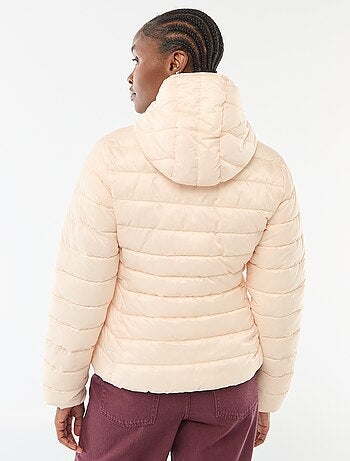 Piumino leggero con cappuccio tinta unita