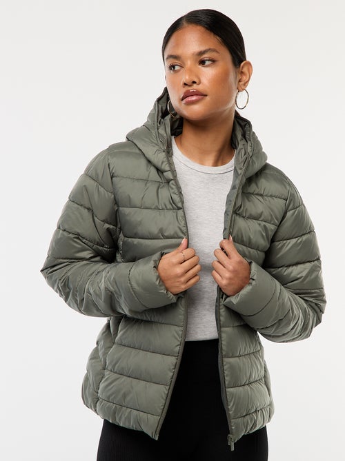 Piumino leggero con cappuccio tinta unita - Kiabi