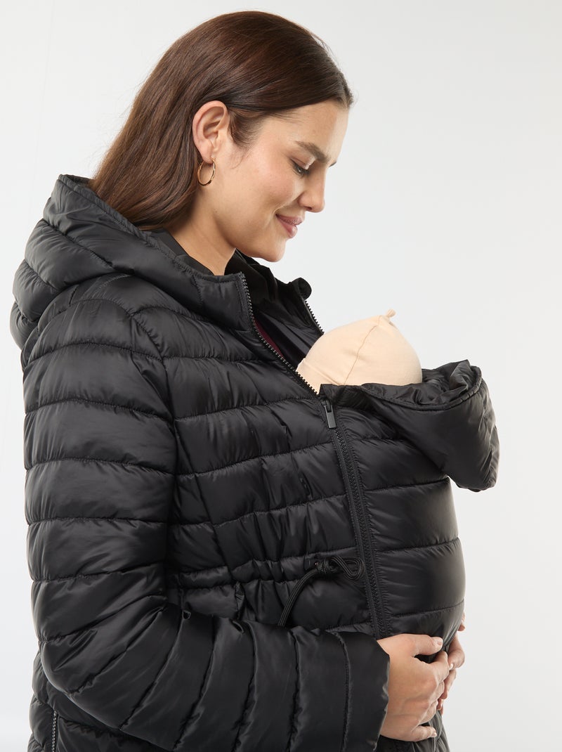 Piumino leggero premaman + babywearing nero - Kiabi