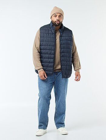 Piumino leggero smanicato con collo alto