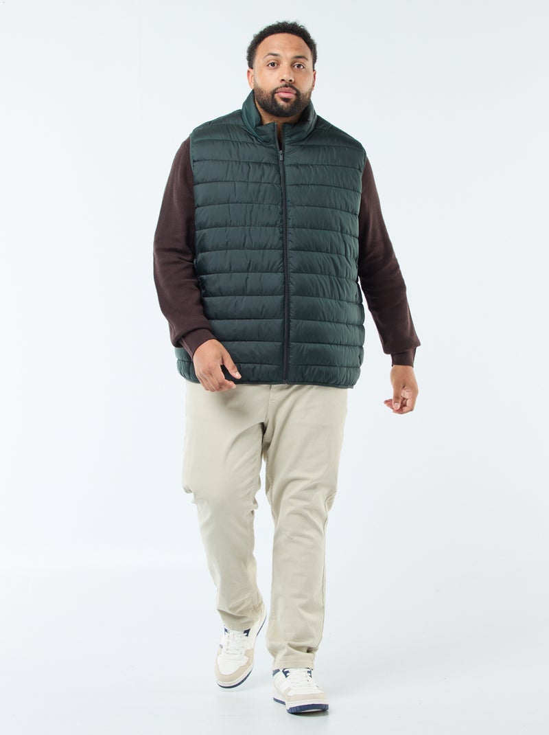 Piumino leggero smanicato con collo alto Verde - Kiabi