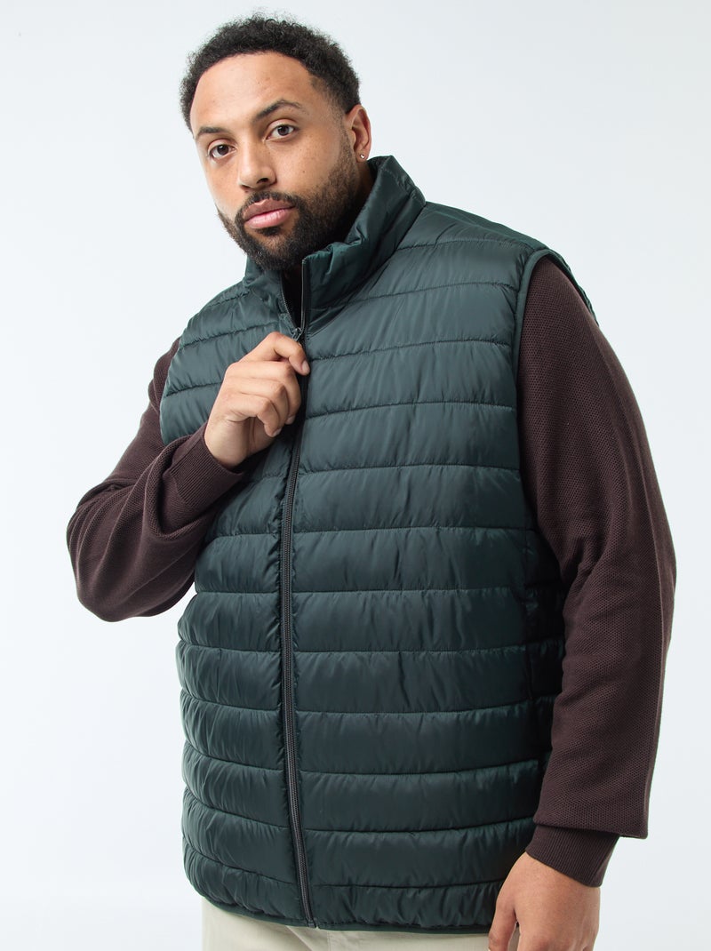 Piumino leggero smanicato con collo alto Verde - Kiabi