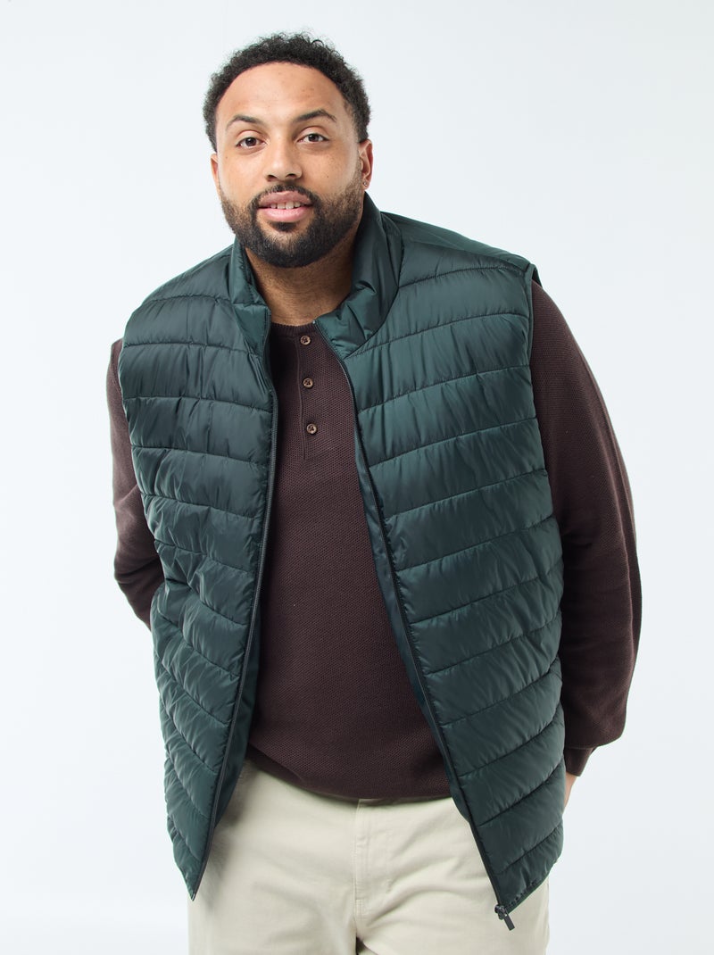 Piumino leggero smanicato con collo alto Verde - Kiabi