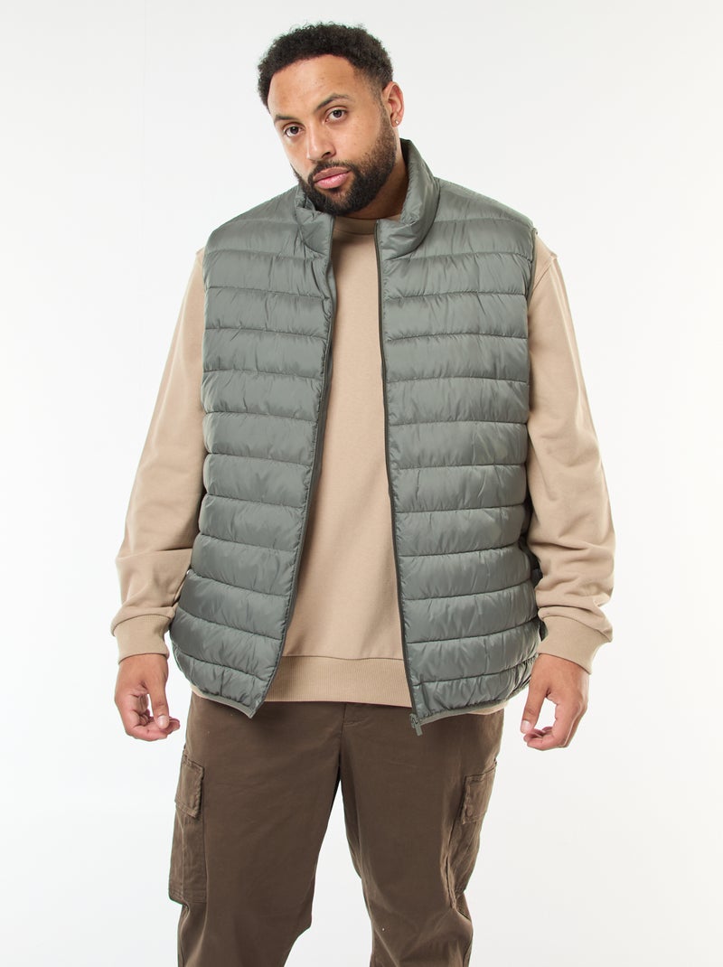 Piumino leggero smanicato con collo alto Verde - Kiabi