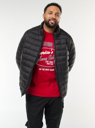 Piumino leggero tinta unita a maniche lunghe e collo alto