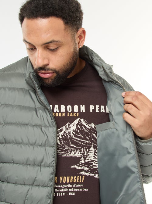 Piumino leggero tinta unita a maniche lunghe e collo alto - Kiabi