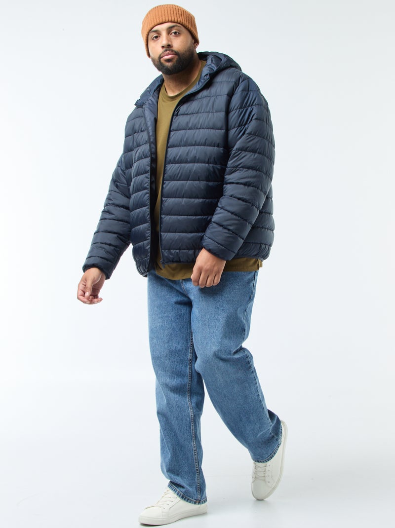 Piumino leggero trapuntato con cappuccio Blu - Kiabi