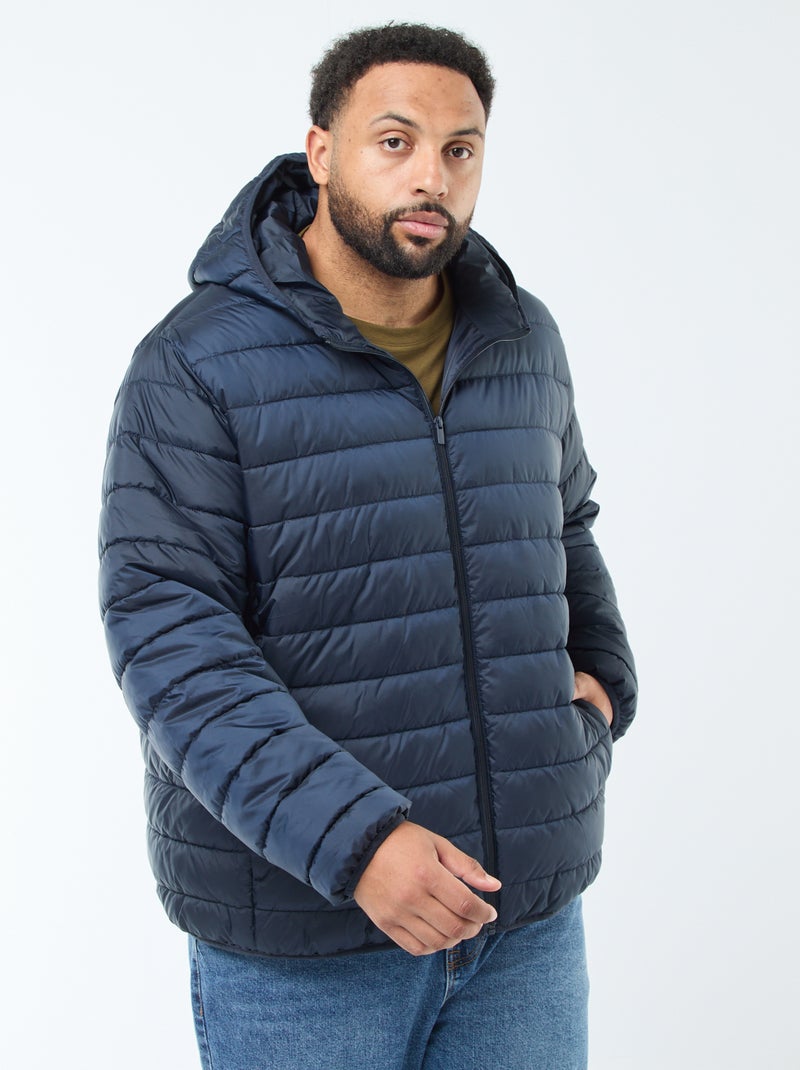 Piumino leggero trapuntato con cappuccio Blu - Kiabi