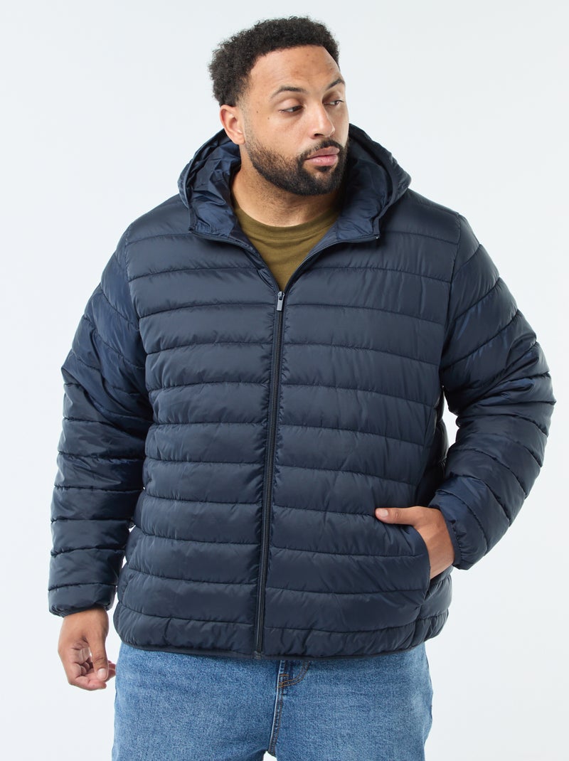 Piumino leggero trapuntato con cappuccio Blu - Kiabi