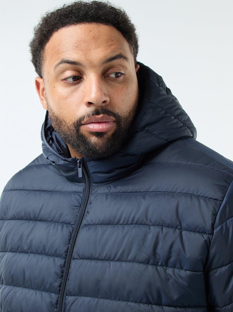 Piumino leggero trapuntato con cappuccio Blu - Kiabi