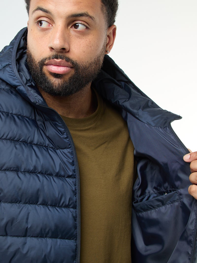 Piumino leggero trapuntato con cappuccio Blu - Kiabi