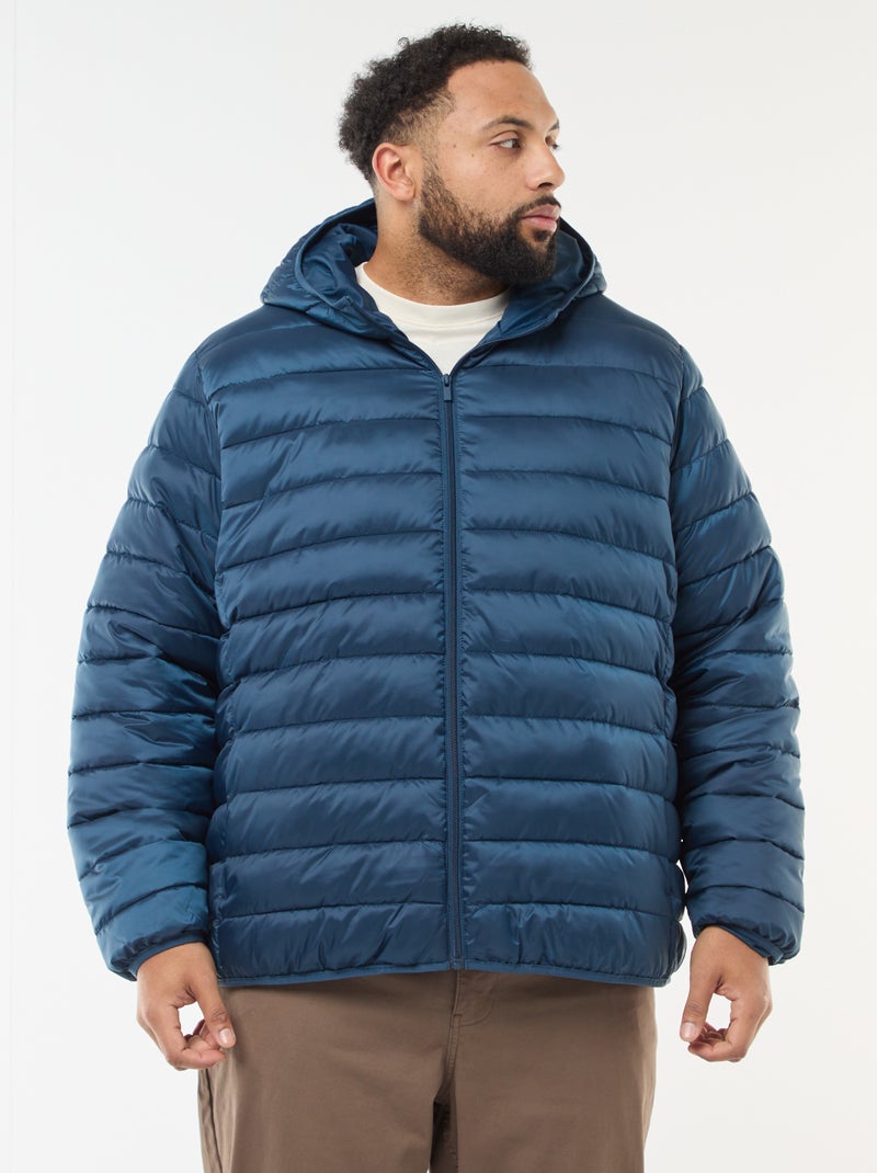 Piumino leggero trapuntato con cappuccio Blu - Kiabi