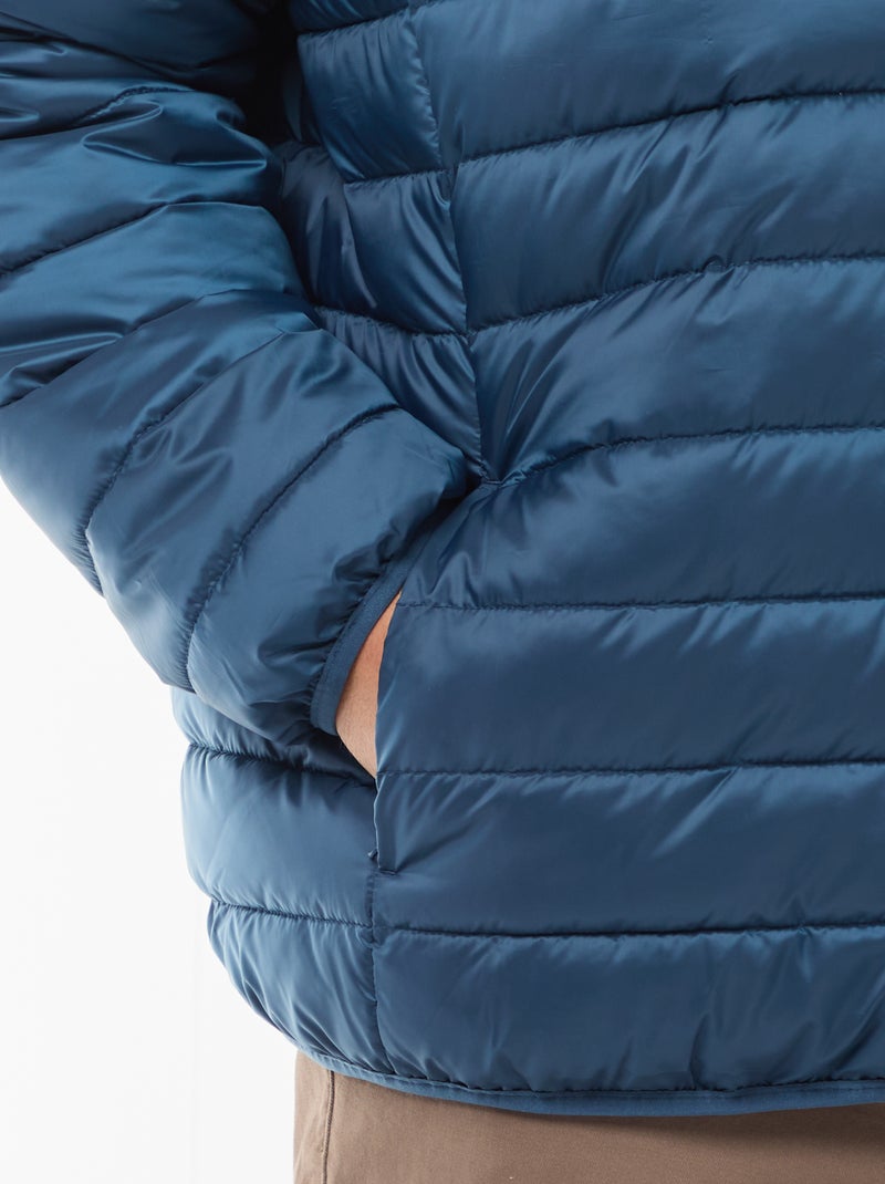 Piumino leggero trapuntato con cappuccio Blu - Kiabi