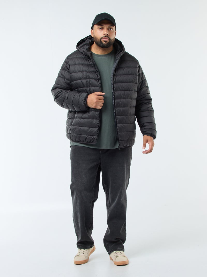 Piumino leggero trapuntato con cappuccio Nero - Kiabi