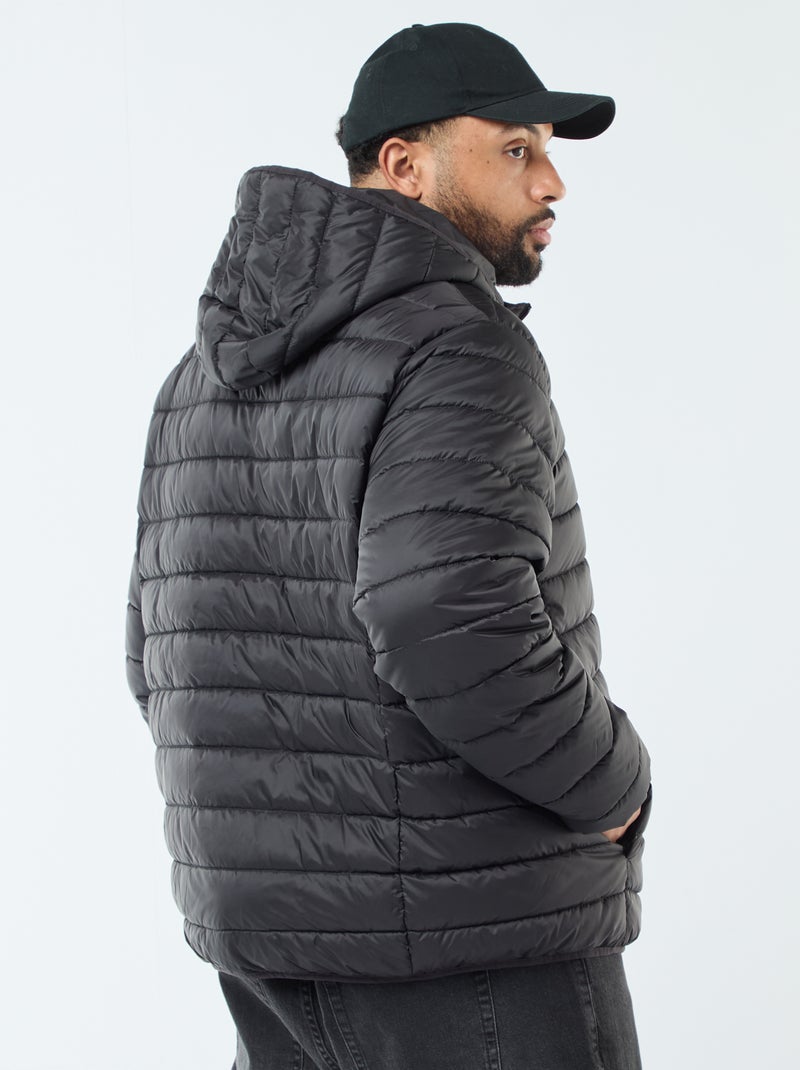 Piumino leggero trapuntato con cappuccio Nero - Kiabi