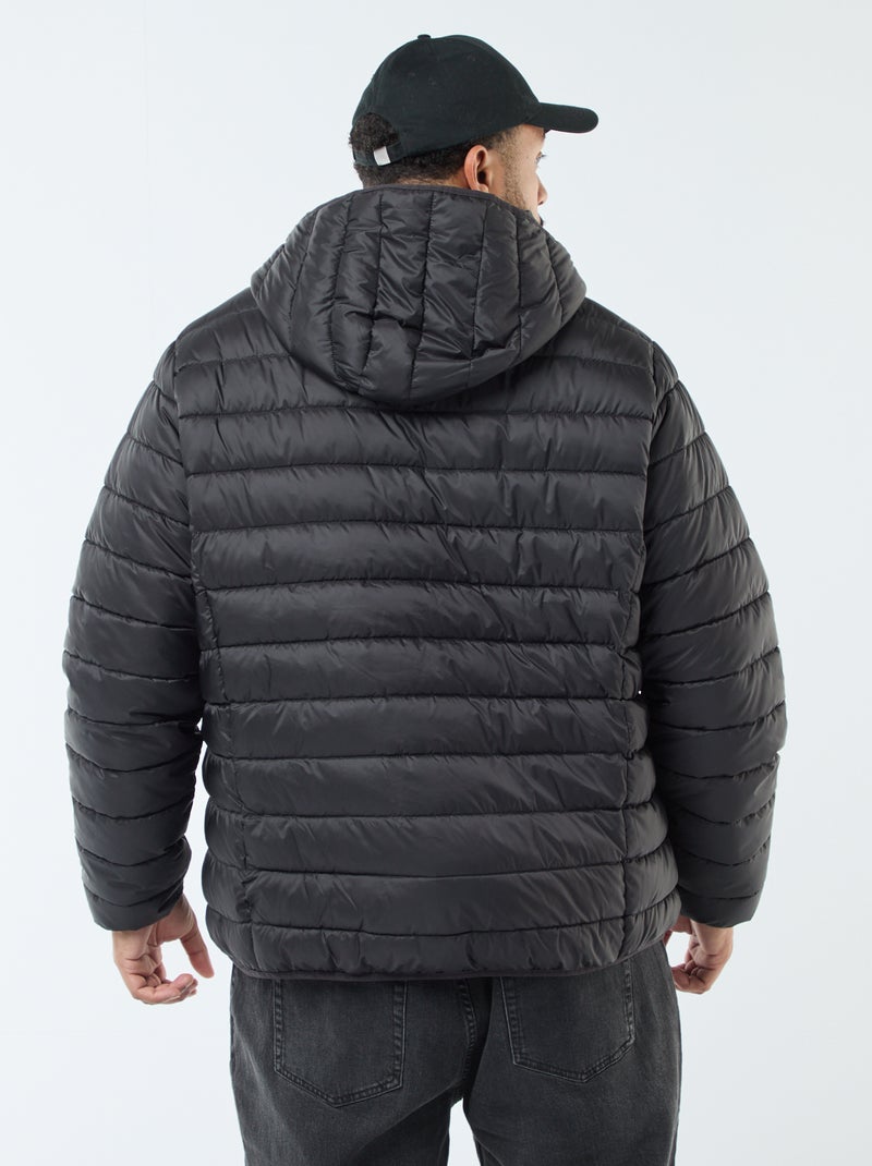 Piumino leggero trapuntato con cappuccio Nero - Kiabi