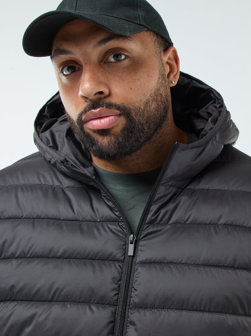 Piumino leggero trapuntato con cappuccio Nero - Kiabi