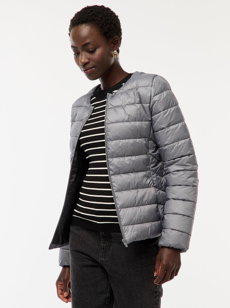 Piumino leggero trapuntato e impermeabile Grigio Donna