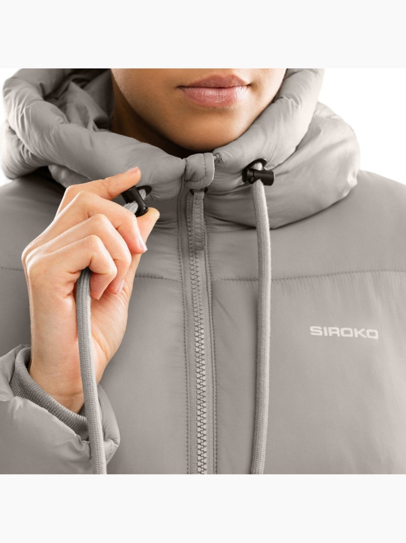 Piumino lungo cappotto da donna lifestyle donna hemisphere Bianco Grigio - Kiabi