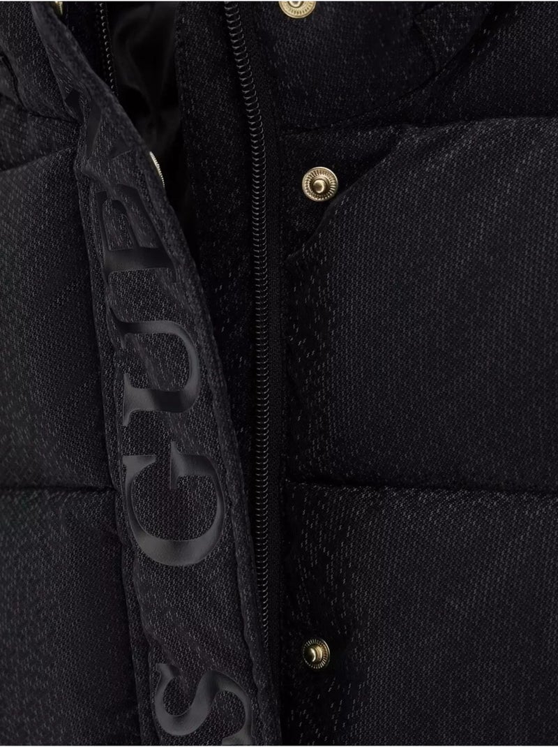 Piumino lungo con cappuccio - guess kids Nero - Kiabi