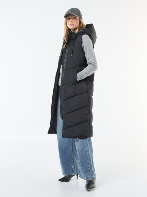 Piumino lungo con cappuccio senza maniche - Kiabi