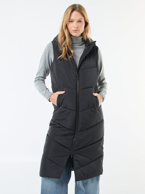 Piumino lungo con cappuccio senza maniche - Kiabi