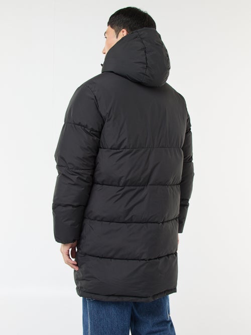 Piumino lungo con cappuccio tinta unita - Kiabi