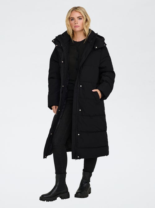 Piumino lungo con cappuccio trapuntato 'JDY' - Kiabi