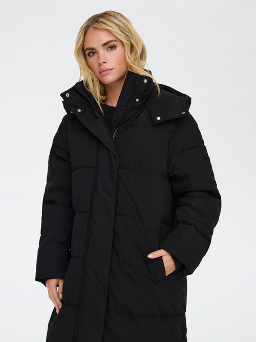 Piumino lungo con cappuccio trapuntato 'JDY' - Kiabi