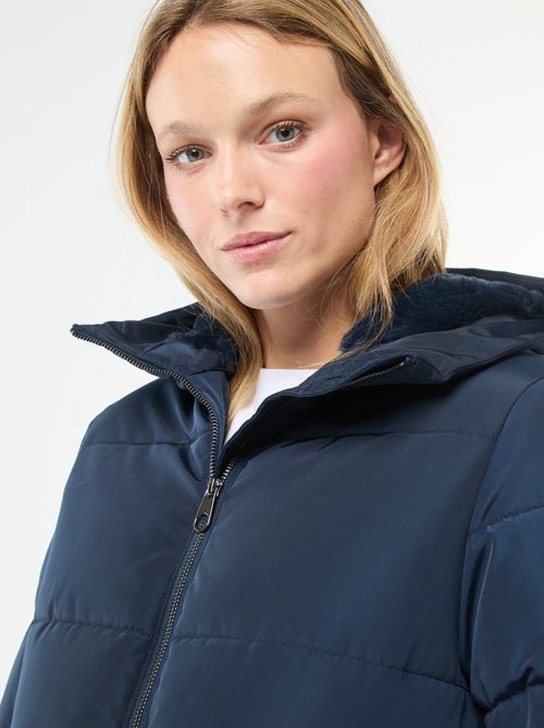 Piumino midi imbottito con cappuccio - Kiabi