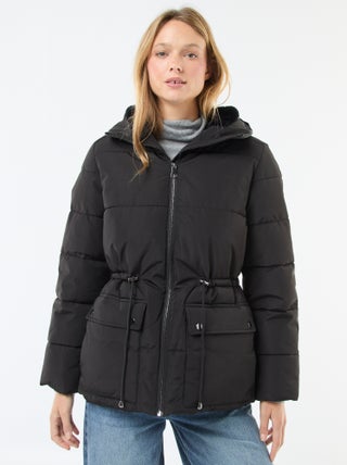 Piumino midi trapuntato con cappuccio