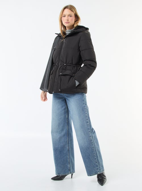 Piumino midi trapuntato con cappuccio - Kiabi