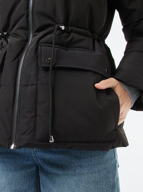 Piumino midi trapuntato con cappuccio - Kiabi