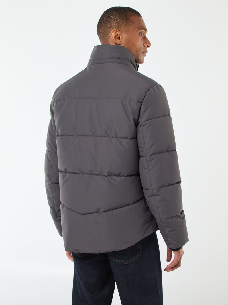 Piumino pesante con cappuccio zippato Grigio - Kiabi