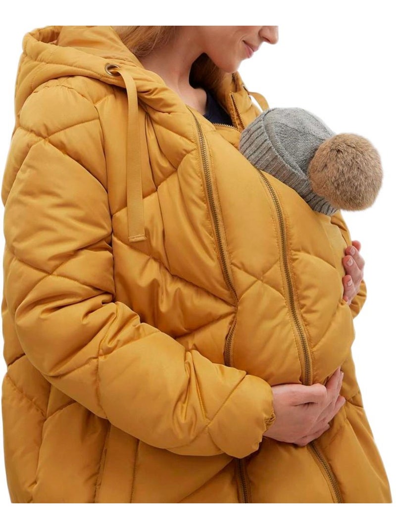 Piumino Premaman e Porta Bebè Donna Mamalicious Giallo - Kiabi
