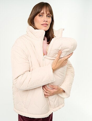 Piumino premaman trapuntato con interno in sherpa