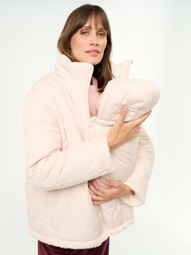 Piumino premaman trapuntato con interno in sherpa Beige - Kiabi