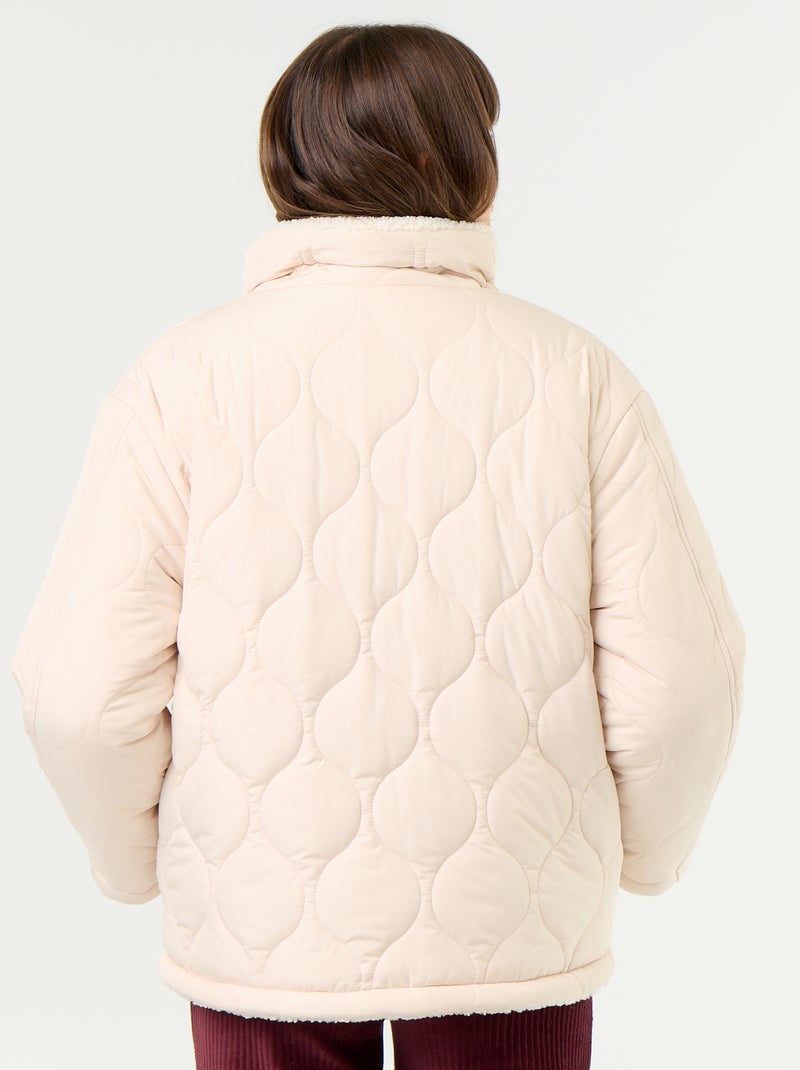 Piumino premaman trapuntato con interno in sherpa Beige - Kiabi