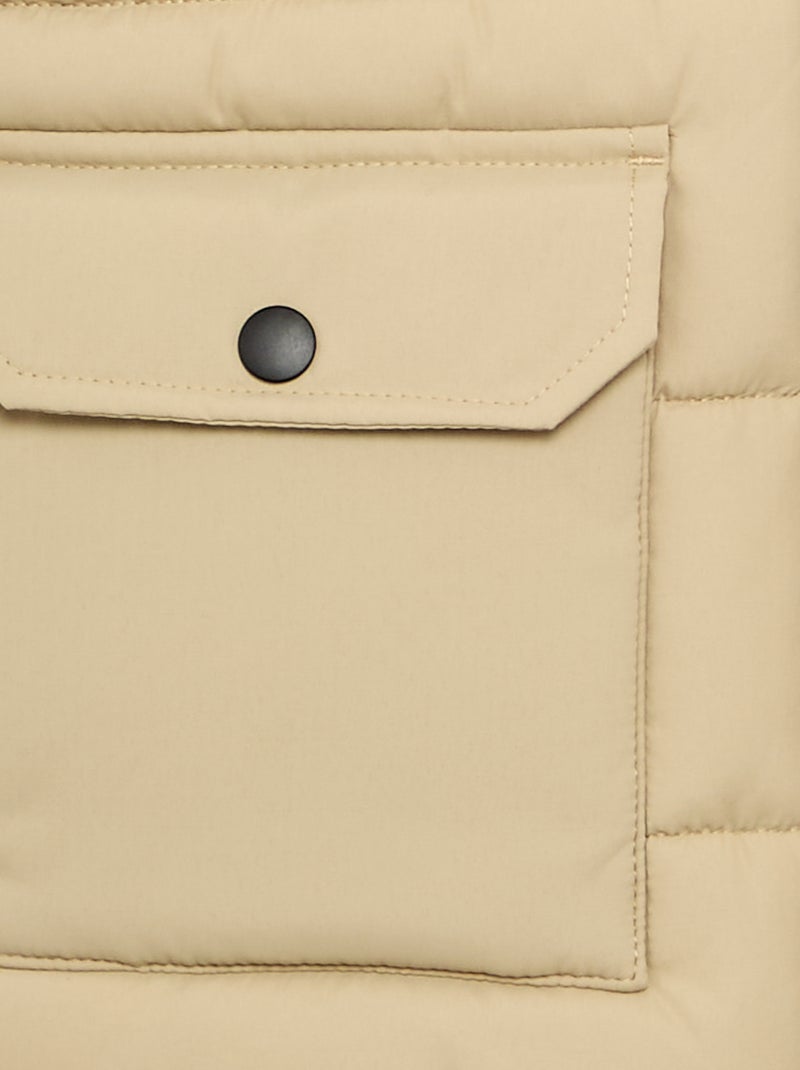 Piumino senza maniche con cappuccio Beige - Kiabi
