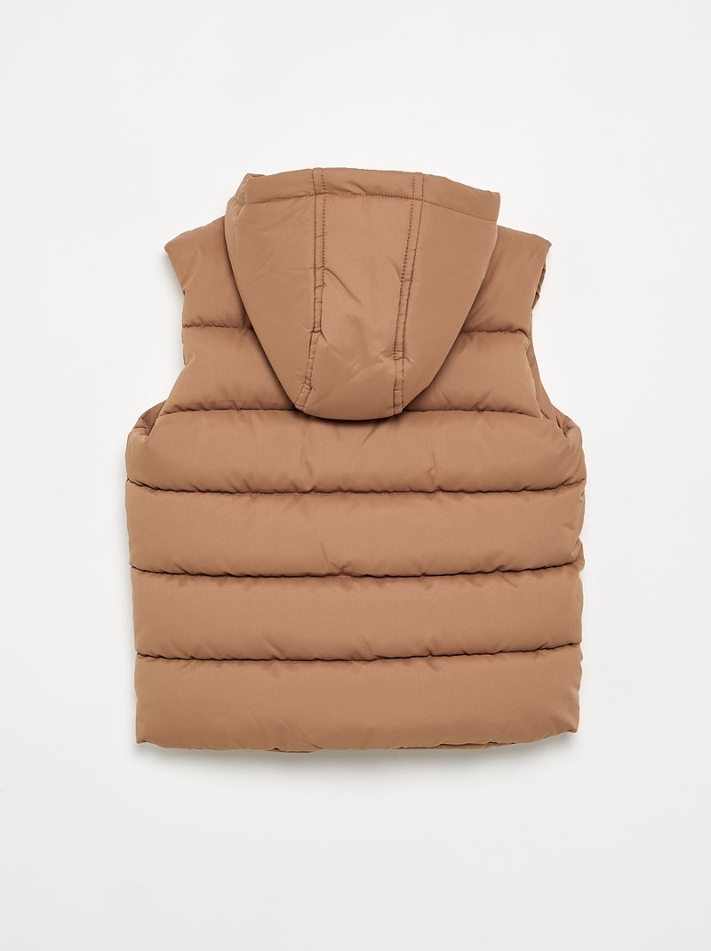 Piumino senza maniche con cappuccio Marrone - Kiabi