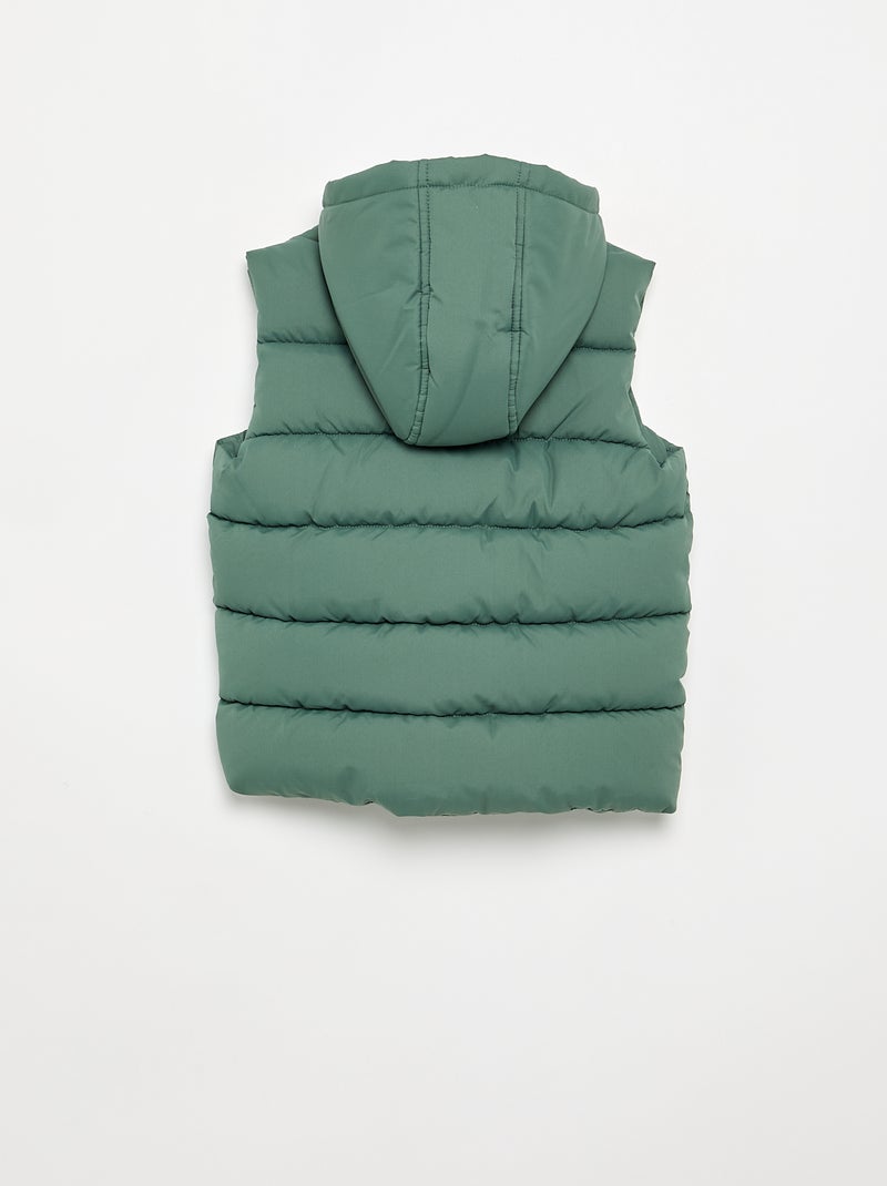 Piumino senza maniche con cappuccio Verde - Kiabi