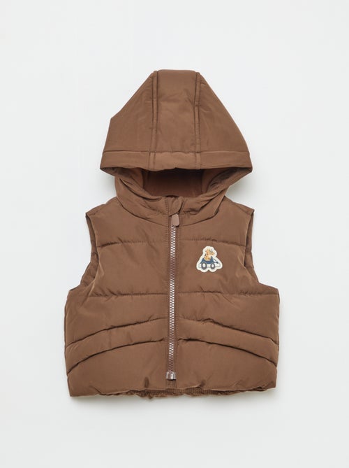 Piumino smanicato con cappuccio trapuntato - Kiabi