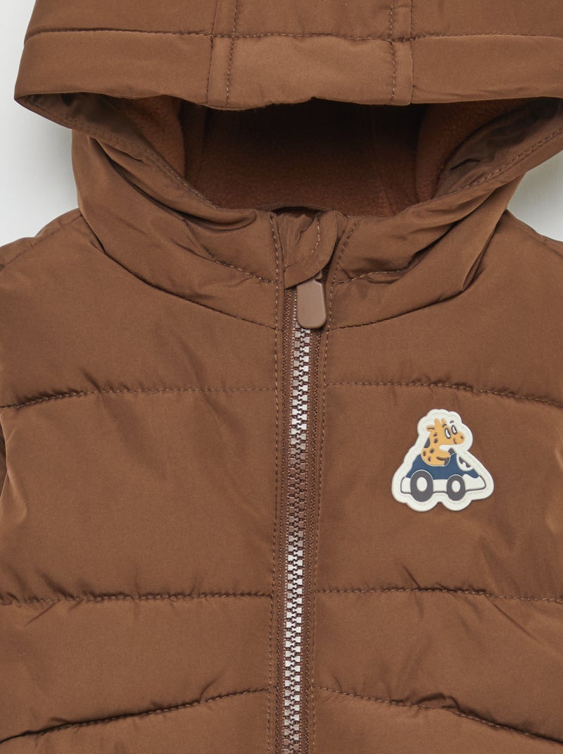 Piumino smanicato con cappuccio trapuntato Beige - Kiabi