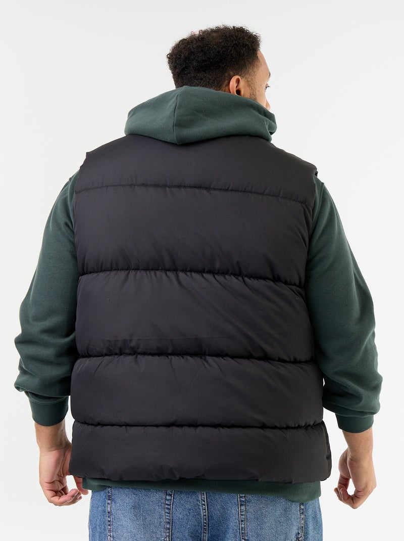Piumino smanicato foderato in pile Nero - Kiabi