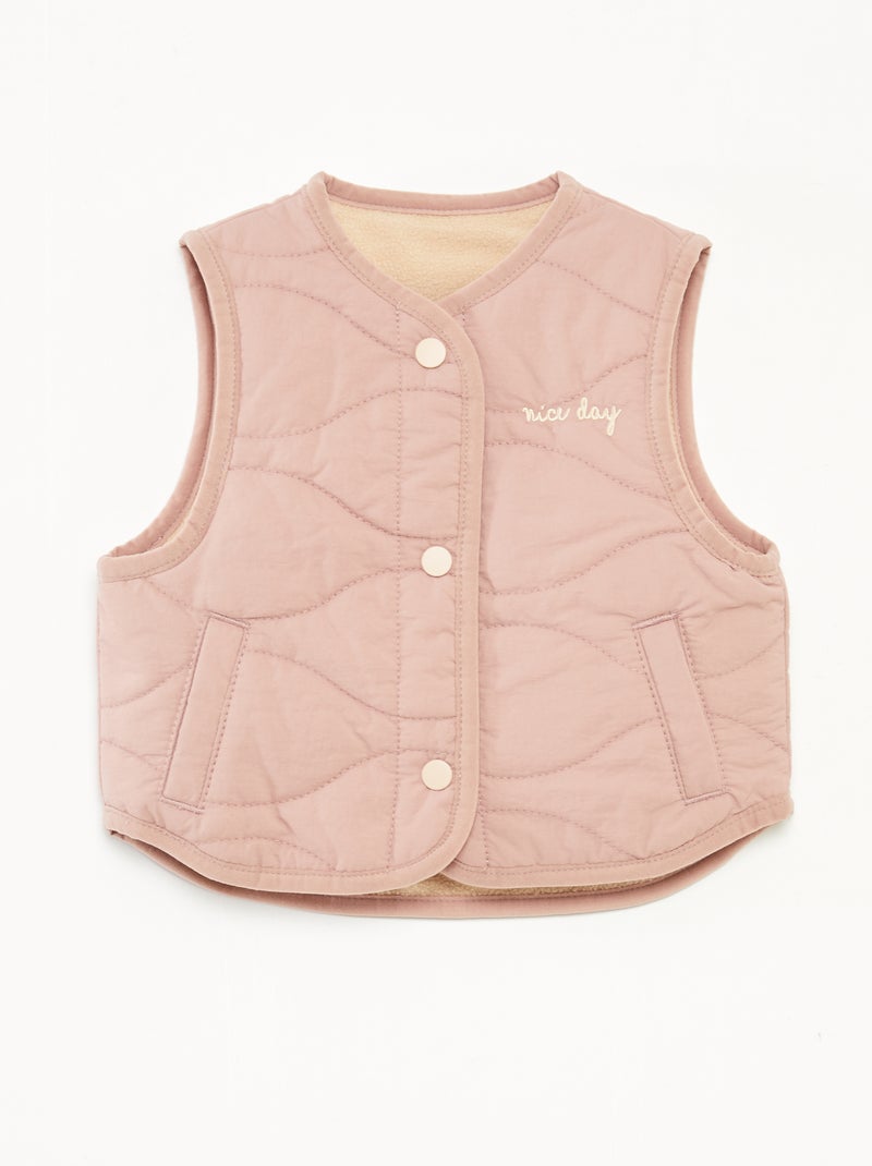 Piumino smanicato foderato Rosa - Kiabi
